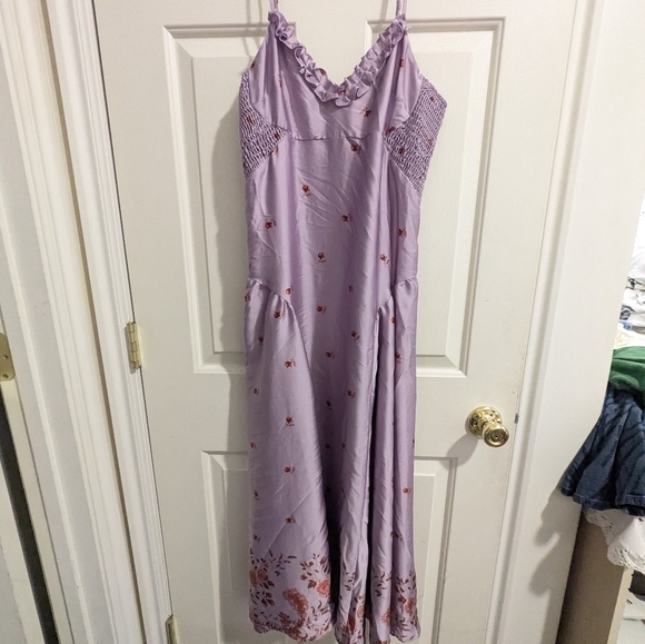 NWT Free People On My Own Printed Midi In Lilac Combo, Size M (See Mark)🌙☺️ - Picture 5 of 12
